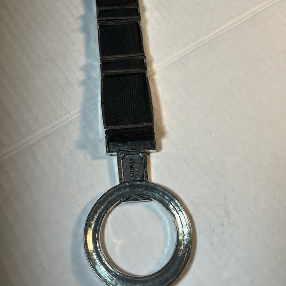 Chico's Leather Silver Black Boho Stretchy Y2K Artsy eclectic Sz Medium has wear - Picture 12 of 16